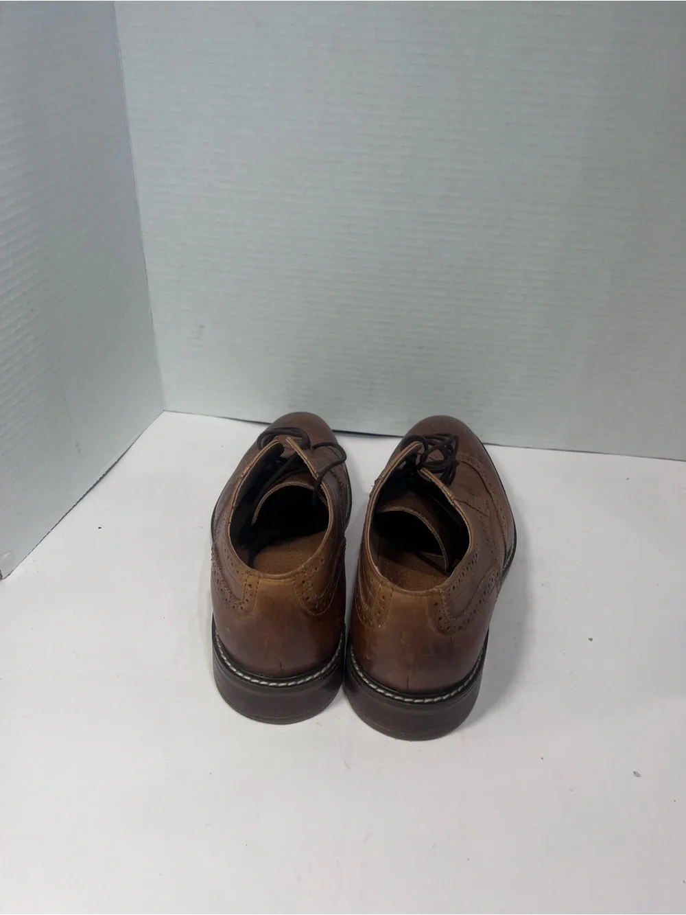 Alfani Brown Leather Wingtip Derby Shoes